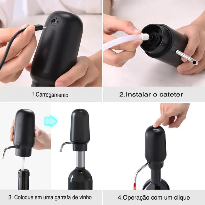 Aerador e Dispenser Elétrico de Vinho