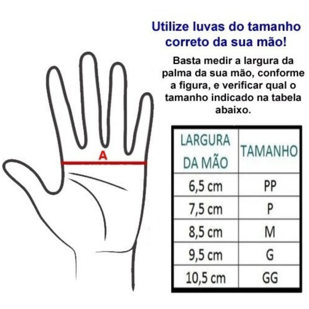 Kit 20 Luvas de Segurança em Nitrilo e Vinil